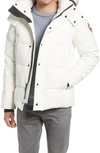 Canada Goose Wyndham Fusion Fit 625 Fill Power Hooded Down Jacket In Star White