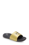Under Armour Ansa Fix Slide Sandal In Black/ Metallic Gold/ Black
