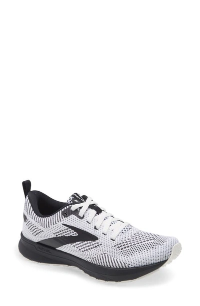 Brooks Revel 5 Hybrid Running Shoe In White/ Black