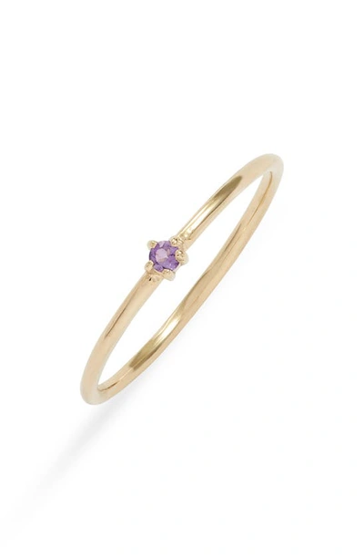 Argento Vivo Sterling Silver Birthstone Ring In Purple