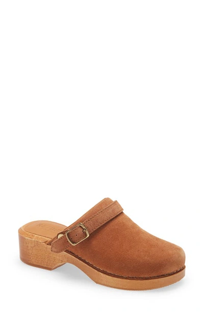 Re/done '70s Classic Clog In Cuoio Suede