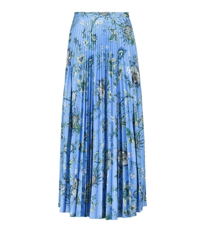 Erdem Nesrine Floral Print Pleated Skirt In Multicoloured