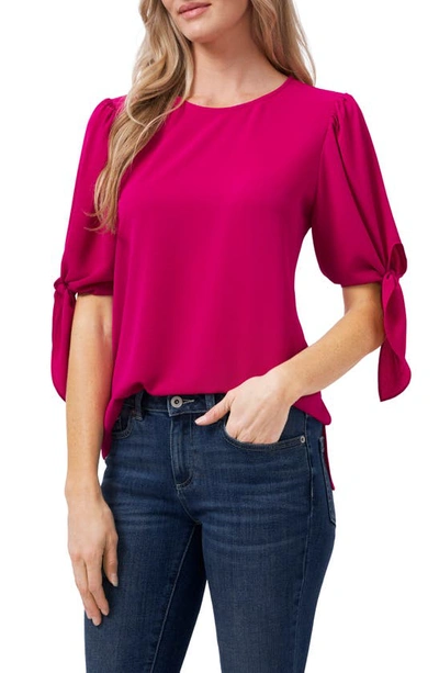 Cece Tie Sleeve Blouse In Plumeria