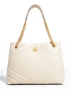 Tory Burch Kira Chevron Quilted Leather Tote In New Cream