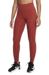 Nike One Luxe Tights In Redstone/clear