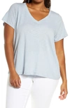 Madewell Whisper Cotton V-neck T-shirt In Dusty Pool