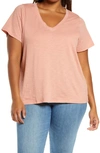 Madewell Whisper Cotton V-neck T-shirt In Burnished Blush