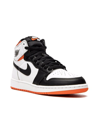 Jordan Kids' Air  1 Retro High Og "electro Orange" Sneakers In White