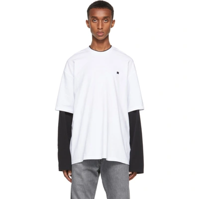 Acne Studios White Layered Long Sleeve T-shirt In Optic White