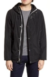 Cole Haan Packable Hooded Rain Jacket In Black