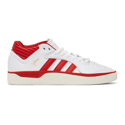 Adidas Originals White & Red Tyshawn Sneakers
