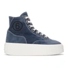 Mm6 Maison Margiela Blue Suede Platform High Sneakers In Moonlight Blue