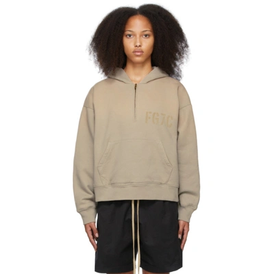 Fear Of God Beige Half-zip Hoodie In 041 Vintage Paris Sk