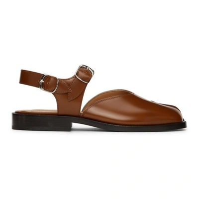 Maison Margiela Tan Tabi Sandals In H8788 Cognac