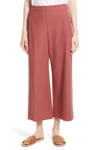 Rebecca Taylor Cropped Wide-leg Suit Pants In Lipstick