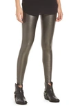 Commando Perfect Control Faux Leather Leggings In Gunmetal