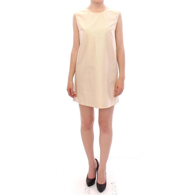Andrea Incontri Beige Sleeveless Shift Mini Dress