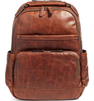 Frye 'logan' Leather Backpack - Brown In Cognac