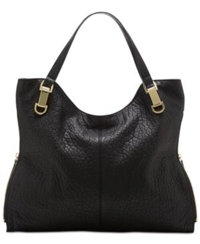 Vince Camuto 'riley' Leather Tote - Black In Black/gold