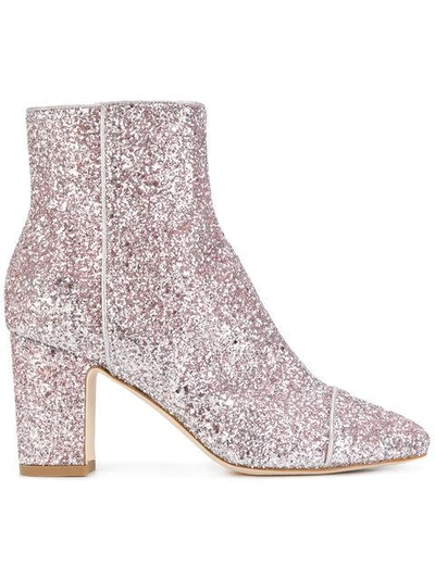 Polly Plume Ally Sparkling Sequin Boots - Pink