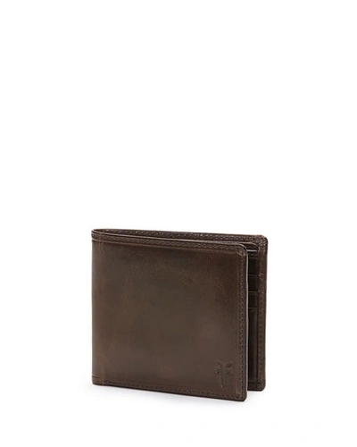 Frye Logan Leather Bi-fold Wallet In Slate