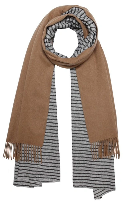 Donni Charm Donni Stripe Merge Scarf In Grey/brown