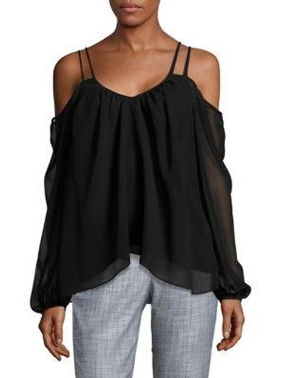 Likely Solid Cold-shoulder Top In Black