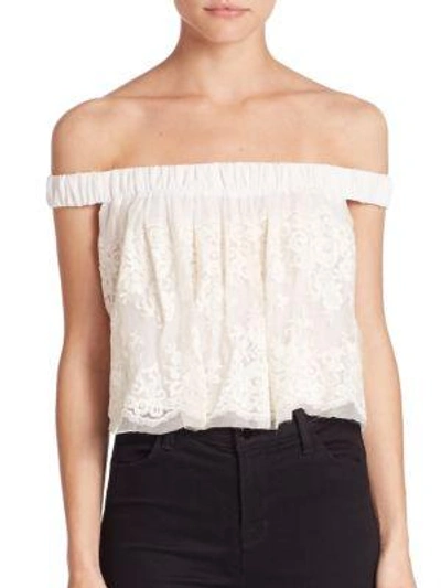 Bec & Bridge Lady Lace Off-the-shoulder Top In Ivory