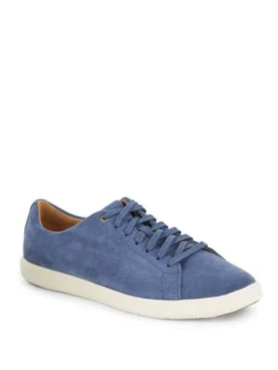 Cole Haan Grand Crosscourt Lace-up Suede Sneakers In Indigo