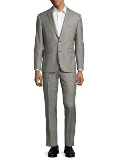 Vince Camuto Extreme Slim-fit Plaid Wool Suit In Light Grey