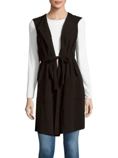 Bcbgmaxazria Solid Foldover-collar Vest In Black