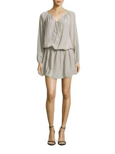 Ramy Brook Allie Sleeveless Lace-up Dress In Grey