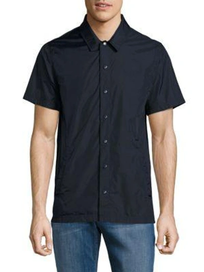 Publish Solid Point-collar Shirt In Navy