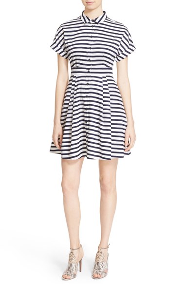 Kate Spade 'painterly Stripe' Shirtdress In Rich Navy/ Cream | ModeSens