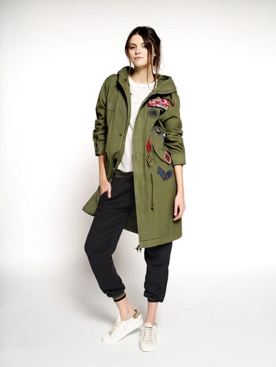 Mr & Mrs Italy Pk108se - Army Embroidery Parka With Detachable Fur Collar