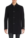 Cole Haan Italian Wool Blend Overcoat In Black