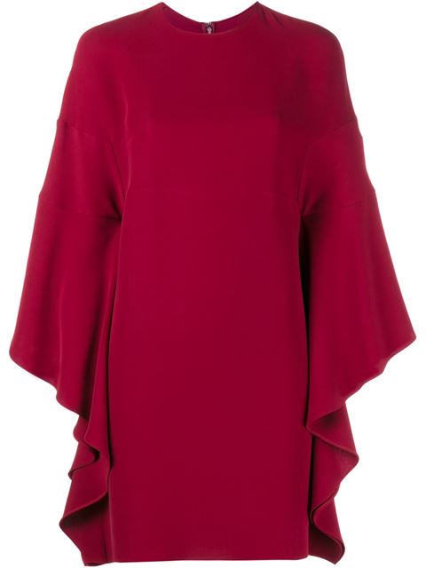 Valentino Silk Cady Cape Dress | ModeSens