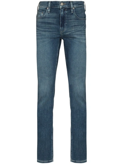 Paige Lennox Slim Fit Jeans In Saxton In Blau