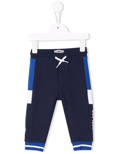 Timberland Blue Sweatpant For Baby Boy With Logo In Navy