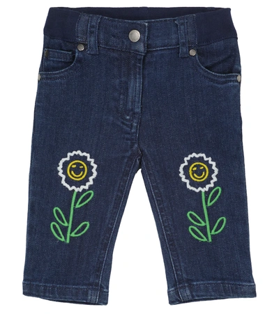 Stella Mccartney Blue Jeans For Babykids With Daisies