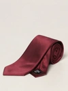 Emporio Armani Silk Tie In Burgundy