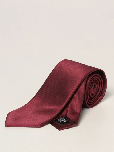 Emporio Armani Silk Tie In Burgundy
