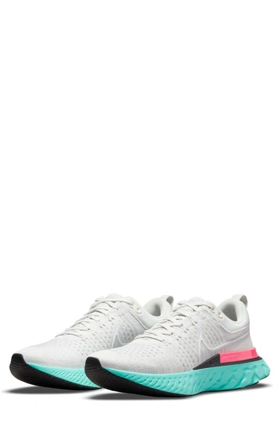 Nike React Infinity Run Flyknit 2 Men's Road Running Shoes In Platinum Tint/ White