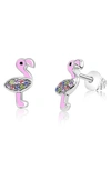 Chanteur Kids' Flamingo Stud Earrings In Pink/ Multi