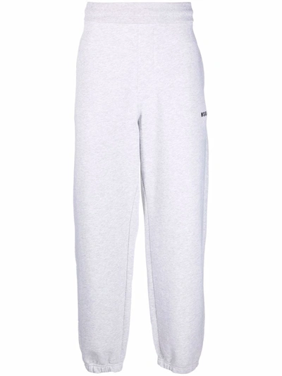 Msgm Jogging Pants With Logo In Grey
