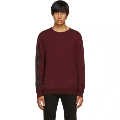 Moschino Symbols Logo Cotton And Cashmere Pullover In Bordeaux