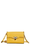 Valentino Garavani Small Rockstud Leather Shoulder Bag In Golden Yellow