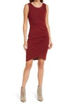treasure & bond ruched side sleeveless dress Treasure & Bond Ruched Side Sleeveless Dress In Red Lipstick