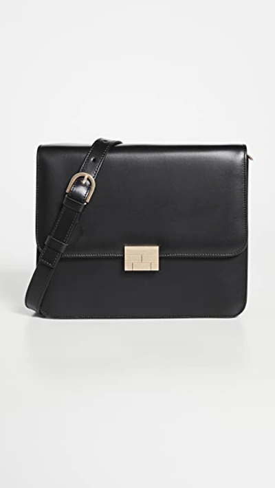 Frame Le Signature Mini Smooth Leather Crossbody Bag In Noir