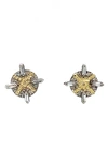 Armenta Old World Diamond And Sapphire Baguette Stud Earrings In Ow